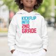 Kickflip Into 2nd Grade Skateboard Lover Back To School Graphic Toddler Hoodie