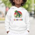 Roaring Into Second Grade T-Rex Back To School 2nd Grade Premium Tri-Blend Graphic Toddler Hoodie