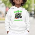 Rollin' Into Kindergarten Monster Truck Back To School Boys Graphic Toddler Hoodie Rollin' Into Kindergarten Monster Truck Back To School Boys Graphic Toddler Hoodie