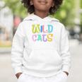 Wildcats School Spirit Groovy Back To School Girls Graphic Toddler Hoodie