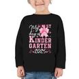My 1st Day Of Kindergarten 2025 Back To School Girls Graphic Toddler Long Sleeve Tee My 1st Day Of Kindergarten 2025 Back To School Girls Graphic Toddler Long Sleeve Tee