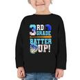 3rd Grade Back To School Baseball Drip Ice Cream Batter Up Graphic Toddler Long Sleeve Tee