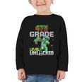 4th Grade Level Unlocked Back To School Pixel Game Graphic Toddler Long Sleeve Tee