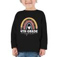 4th Grade Squad Rainbow Back To School Graphic Toddler Long Sleeve Tee