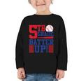 5th Grade Batter Up Back To School Fifth Grade Baseball Boys Graphic Toddler Long Sleeve Tee