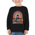 67 Days Smarter Rainbow For Back To School Kids Graphic Toddler Long Sleeve Tee