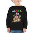 Aloha Preschool Flamingo Hawaii Back To School Kids Girl Graphic Toddler Long Sleeve Tee