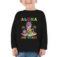 Aloha Second Grade Unicorn Hawaii Back To School Kids Girl Graphic Toddler Long Sleeve Tee Aloha Second Grade Unicorn Hawaii Back To School Kids Girl Graphic Toddler Long Sleeve Tee