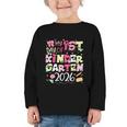 Back To School My 1st Day Of Kindergarten 2026 Bow Graphic Toddler Long Sleeve Tee Back To School My 1st Day Of Kindergarten 2026 Bow Graphic Toddler Long Sleeve Tee
