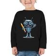 Back To School 2025 Robot Pencil For Kids Graphic Toddler Long Sleeve Tee Back To School 2025 Robot Pencil For Kids Graphic Toddler Long Sleeve Tee