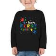 Back To School Autism Puzzle Pieces Autistic First Grade ASD Graphic Toddler Long Sleeve Tee