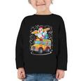 Back To School Chicken School Bus 100 Days Of School Graphic Toddler Long Sleeve Tee Back To School Chicken School Bus 100 Days Of School Graphic Toddler Long Sleeve Tee