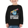 Back To School First Grade Sloth Hanging Out In 1st Grade Graphic Toddler Long Sleeve Tee Back To School First Grade Sloth Hanging Out In 1st Grade Graphic Toddler Long Sleeve Tee