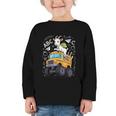 Back To School Goat School Bus 100 Days Of School Graphic Toddler Long Sleeve Tee