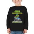 Back To School Kindergarten Retro Monster Truck Dinosaur Boy Graphic Toddler Long Sleeve Tee
