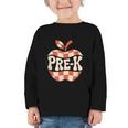 Back To School Retro Apple PRE-K Classroom Graphic Toddler Long Sleeve Tee Back To School Retro Apple PRE-K Classroom Graphic Toddler Long Sleeve Tee