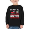 Back To School Tractor Farmer Boys First Day Of School Kids Graphic Toddler Long Sleeve Tee