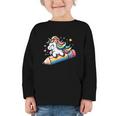 Back To School Unicorn Riding A Pencil Graphic Toddler Long Sleeve Tee Back To School Unicorn Riding A Pencil Graphic Toddler Long Sleeve Tee