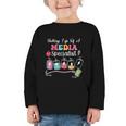 Battery Life Of A Media Specialist Back To School Graphic Toddler Long Sleeve Tee Battery Life Of A Media Specialist Back To School Graphic Toddler Long Sleeve Tee