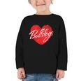 Bulldogs Heart Back To School Spirit R Graphic Toddler Long Sleeve Tee