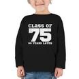 Class Of 1975 50 Years Later Reunions SQUAD Back To School Graphic Toddler Long Sleeve Tee Class Of 1975 50 Years Later Reunions SQUAD Back To School Graphic Toddler Long Sleeve Tee