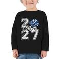 Class Of 2027 Cheer Blue Senior 2027 Back To School Graphic Toddler Long Sleeve Tee Class Of 2027 Cheer Blue Senior 2027 Back To School Graphic Toddler Long Sleeve Tee