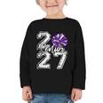 Class Of 2027 Cheer Purple Senior 2027 Back To School Graphic Toddler Long Sleeve Tee
