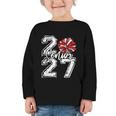 Class Of 2027 Cheer Red Senior 2027 Back To School Graphic Toddler Long Sleeve Tee Class Of 2027 Cheer Red Senior 2027 Back To School Graphic Toddler Long Sleeve Tee
