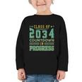 Class Of 2034 Countdown In Progress Fun Back To School Retro Graphic Toddler Long Sleeve Tee Class Of 2034 Countdown In Progress Fun Back To School Retro Graphic Toddler Long Sleeve Tee