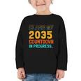 Class Of 2035 Countdown In Progress Fun Back To School Retro Graphic Toddler Long Sleeve Tee