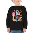 Cute My 1st Day Of Third Grade Pencil Back To School Girls Graphic Toddler Long Sleeve Tee