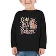 Cute Girl Back To School Capybara First Day Of School Kids Graphic Toddler Long Sleeve Tee Cute Girl Back To School Capybara First Day Of School Kids Graphic Toddler Long Sleeve Tee
