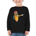 Dabbing Pencil Dancing Back To School First Day Student Boys Graphic Toddler Long Sleeve Tee Dabbing Pencil Dancing Back To School First Day Student Boys Graphic Toddler Long Sleeve Tee