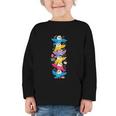 Eagle Colorful Rainbow Back To School Kids Boys Girls Graphic Toddler Long Sleeve Tee