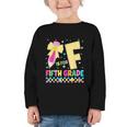 F Is For Fifth Grade Back To School Pencil Bow 5th Grade Kid Graphic Toddler Long Sleeve Tee