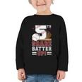 Fifth Grade Batter Up Baseball First Day Back To School Graphic Toddler Long Sleeve Tee