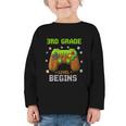 First Day Of 3rd Grade Level Begins Back To School Boy Graphic Toddler Long Sleeve Tee