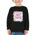First Grade Back To School Girls Kids Coquette Bows Retro Graphic Toddler Long Sleeve Tee First Grade Back To School Girls Kids Coquette Bows Retro Graphic Toddler Long Sleeve Tee