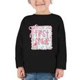 First Grade Coquette Bow Pink Preppy Back To School Girls Graphic Toddler Long Sleeve Tee