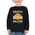 Fourth Grade Vibes Retro Smile Back To School 4th Grade Team Graphic Toddler Long Sleeve Tee Fourth Grade Vibes Retro Smile Back To School 4th Grade Team Graphic Toddler Long Sleeve Tee