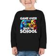 Game Over Back To School Gaming Controller Kids Gamer Graphic Toddler Long Sleeve Tee