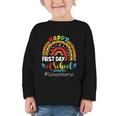 Happy First Day Of School Nurse Rainbow Back To School Graphic Toddler Long Sleeve Tee