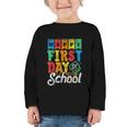 Happy First Day Of School Pupil Kids Grade Back To School 1 Graphic Toddler Long Sleeve Tee