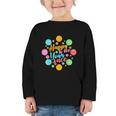 Happy To See Your Face Colorful Ball Back To School Graphic Toddler Long Sleeve Tee