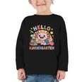 Hello Kindergarten Axolotl Back To School For Kids Graphic Toddler Long Sleeve Tee