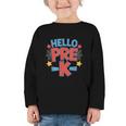 Hello Pre-K Preschool Squad Spider Back To School First Day Graphic Toddler Long Sleeve Tee