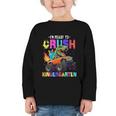 I'm Ready To Crush Kindergarten Dinosaur Dino Back To School Graphic Toddler Long Sleeve Tee I'm Ready To Crush Kindergarten Dinosaur Dino Back To School Graphic Toddler Long Sleeve Tee