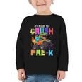 I'm Ready To Crush Pre-k Dinosaur Truck Back To School Boys Graphic Toddler Long Sleeve Tee I'm Ready To Crush Pre-k Dinosaur Truck Back To School Boys Graphic Toddler Long Sleeve Tee