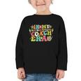 In My Instructional Coach Era Groovy Back To School Graphic Toddler Long Sleeve Tee