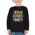 Jesus Loves Me Christian Kids Back To School Graphic Toddler Long Sleeve Tee Jesus Loves Me Christian Kids Back To School Graphic Toddler Long Sleeve Tee